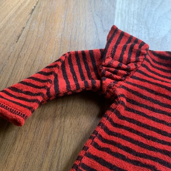 Noe & Zoe Terry Ruffle Body Onesie Red Stripes Size 0-3M NWT - Picture 3 of 8